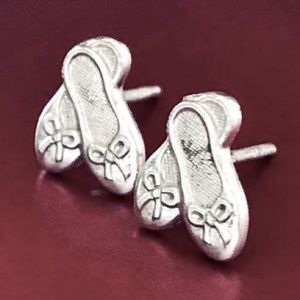 Hallmarked Sterling Ballet Slipper Earrings